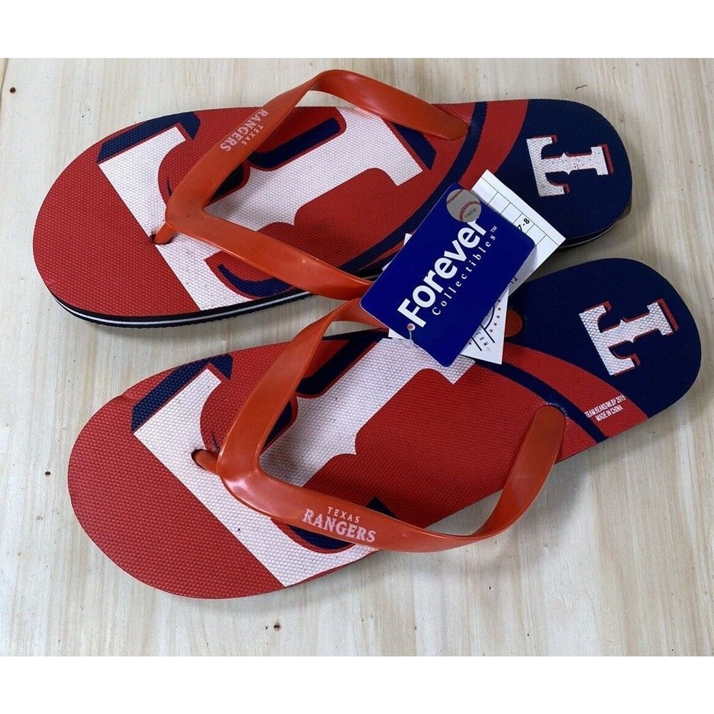 Texas Rangers MLB Baseball Flip Flops Team Logo NWT Various Sizes Unisex